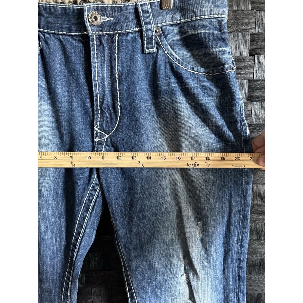 Express Mens 34x31 Jeans Classic Low Rise Boot Cut Kingston Denim *see Note* - Picture 5 of 16